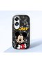 Oppo A60 Compatible Case Camera Protector Black Silicone Couple Phone Case Character Patterned