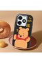 Infinix Hot 40I Compatible Case Camera Protector Black Silicone Couple Phone Case with Bear Pattern - 2