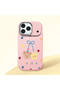 iPhone 17/18 Pro Max Compatible Case with Camera Protection Pink Silicone Couple Phone Case with Bear Pattern