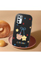 Oppo A54S Compatible Case Camera Protector Black Silicone Couple Phone Case with Bear Pattern - 2