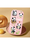 Realme C20 Compatible Case Camera Protector Pink Silicone Couple Phone Case with Panda Pattern - 2
