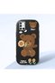 Samsung Galaxy A51 Compatible Case Camera Protector Black Silicone Couple Phone Case Bear Patterned