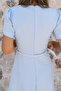 Baby Blue Belted Sleeve Detail Dress - 5
