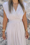 Stone Double Breasted Collar Pleated Evening Dress - 4