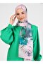 Rose Painted Patterned Shawl - Powder - 4