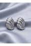Nacre Sea Shell Formed Texture Embroidered Earrings