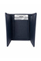 Genuine Leather Vertical Magnet Unisex Navy Blue Wallet with Gift Box Mcz3018 - 2