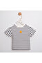 Baby Boy Striped Sun Embroidered Body Suit