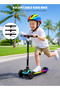 (cl463-Black)Kids 3‑Wheel Scooter, Height‑Adjustable Foldable Kick Scooter, Colorful Light, Gravity Steering Anti‑Tip Scooter for Children 2‑10 Years Old - 2