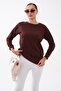 Women's Crew Neck Sweatshirt with Slit Detail 255261 - 265043 - 4