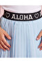 Girls Blue Chiffon Pleated Dress With Printed Belt - 7