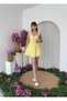 Women's Sari Mini Dress with Strappy Bodice Detail and Lace Trim - 3