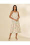 Women Cream Printed Midi Dress