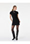 Sandy Fabric High Collar Short Sleeve Window Detail Mini Stoned Evening Dress