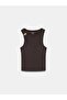 33080 Buckle Detailed Bra-Free Undershirt-Dark Brown - 5