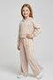 Girl's Double Face Fabric Hooded Top and Bottom Set 3-12 Years 12754Ds - 3