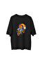 Space Adventure Astronaut Fox Printed Men's Oversize T-Shirt - 2