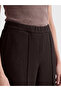 Lcw Grace Brown Wide Leg Women's Trousers with Elastic Waist - 3