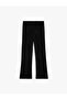 Viscose Blended Elastic Waist Flared Leggings - 6