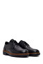 Men's Black Lace-Up Leather Casual Shoes Wm828004Df - 2