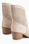 Westera Women's Summer Cowboy Boots Perforated Suede Textured Thick Heeled Casual Stylish Boots - 3