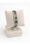 Women's Silver Color Stone Detailed Geometric Chain Model Steel Bracelet - 2