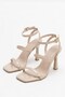 Lunea Women's Three-Stripe Thin Heel Patent Leather Heeled Shoes 11cm - 3