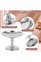 Stainless steel dessert cup set (2 pieces), striped, suitable for ice cream, silver. - 5