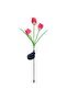 Tulip solar garden light 3 bulbs red.