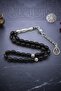 Natural Onyx Stone Barley Cut 33-Piece Prayer Beads with Metal Tassels 8*6 mm 902814