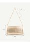 Women's Hand and Shoulder Bag with Side Chain Strap and Magnet Detail – Stylish Portfolio Clutch - 5