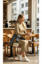 Women's Long Sleeve Turtleneck Side Slit Slit Ribbed Knit Maxi Dress - 2