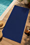 Minimal Plain Navy Blue Simple Single Color Patterned 70X150 Beach Towel - Digital Printed Bath Towel - 4