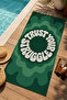 Retro Trust Your Struggle Green Patterned 70X150 Beach Towel - Digital Printed Fade-Resistant Bath Towel - 4