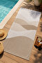 Modern Mink Cream Wavy Abstract Patterned 70X150 Beach Towel - Digital Printed Fade-Resistant Bath Towel - 2
