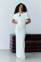 White Bolero Strapless Lace Embroidered Long Evening Dress - 4