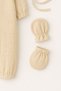 Baby Boy Newborn Jumpsuit Hospital Discharge Set Muslin Judge Collar Baby Gift Beige - 3