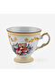 Flores Gold Decorated Floral Cream Porcelain Coffee Cup Set 100 ml - 7