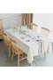 Rectangular cotton linen tablecloth, 140x220 cm, waterproof and washable, with tassels, kitchen and dining table decoration - 140... - 3