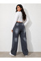 Belted Elastic Detailled Smoked Tube-Let Cuffed Jeans Pants - 4