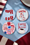 طقم قواعد أكواب Coffee Please مكون من 4 قطع - 9 سم، 3 مم MDF، طباعة بالأشعة فوق البنفسجية - 3