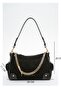 Women's Shoulder Bag Suede Black Sly464 - 4