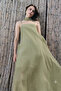 Green Scarf and Stone Decorated Long Dress Per3458 - 5
