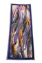 Patterned Bamboo Shawl Silver-Dark Blue - 3