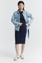 Women's Belt Detailed Denim Jacket - 6