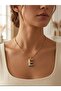 Double Color E Letter Steel Necklace - 3