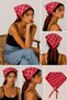 Betty Maison Women's Red Pink Plaid Bandana – Tie-On Triangle Hair Band Scarf Hair Accessory Scarf Shawl - 2