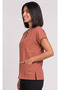 Women's V-Neck Bat Sleeve Biscuit, Mildew Green, Purple, Orange Belinda Fabric Scrubs Single Top - 4