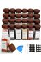 24 Pcs Spice Jars, 4oz Seasoning Containers with Acacia Wood Shaker Lids, Glass Spice Bottles with L