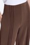 Women's Brown Stylish Stripe Detailed Premium Quality High Waist Soft Trousers - 5